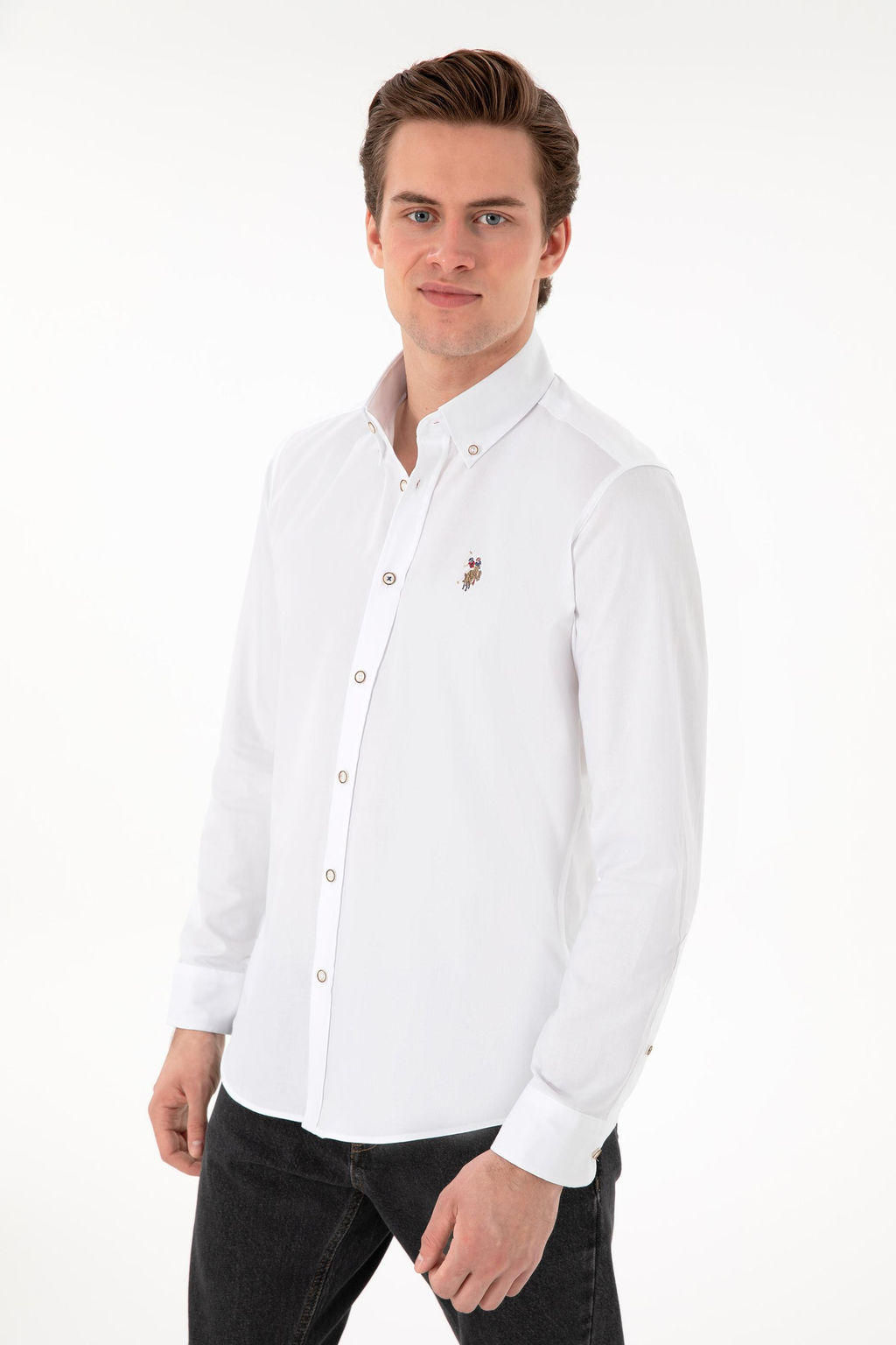 Erkek Beyaz Uzun Kollu Basic G_mlek Sepette S_rpriz _ndirim - U.s. polo assn фото 3