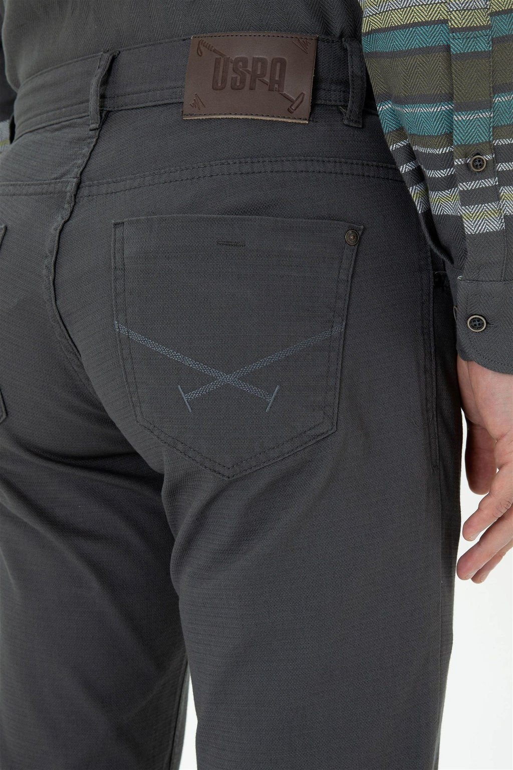 Мужские брюки из плотной ткани антрацитового цвета - U.s. polo assn фото 7