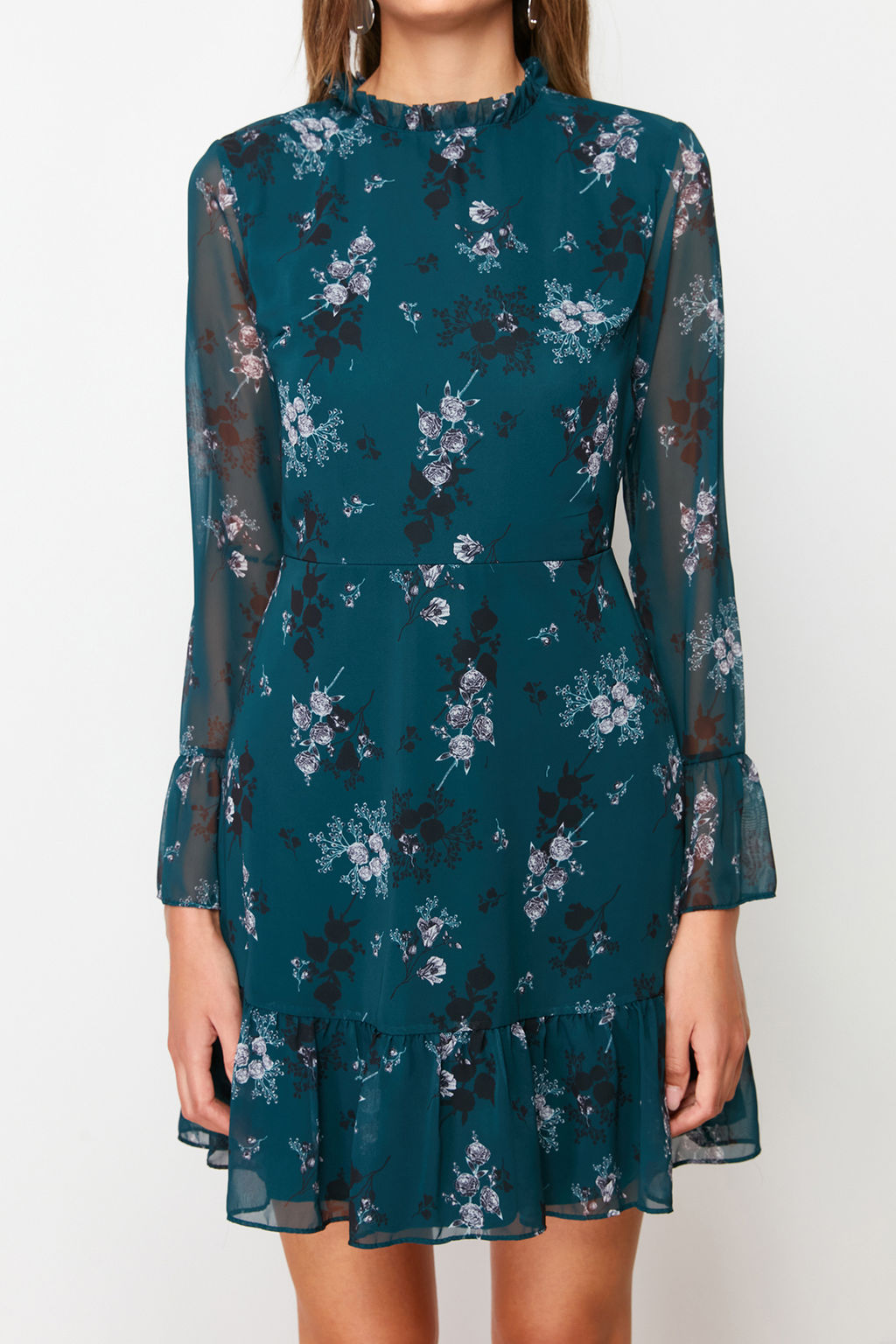 TRENDYOLMILLA Siyah Dik Yaka Dokuma Elbise TCLAW19LJ0076  фото 37