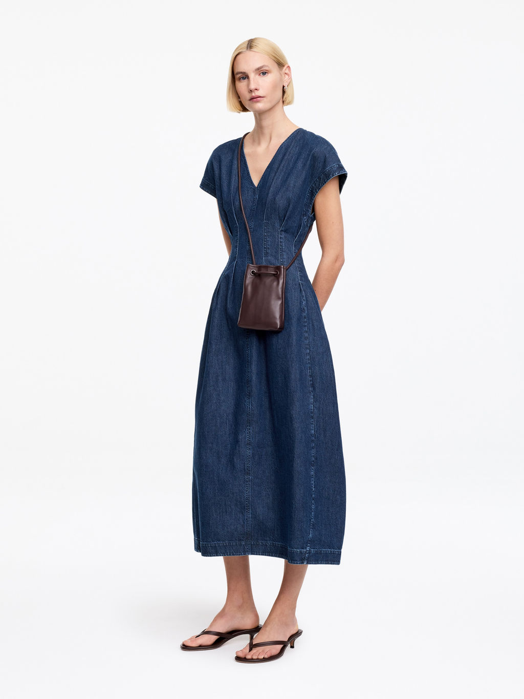 Vestido denim plisado - H&m фото 5