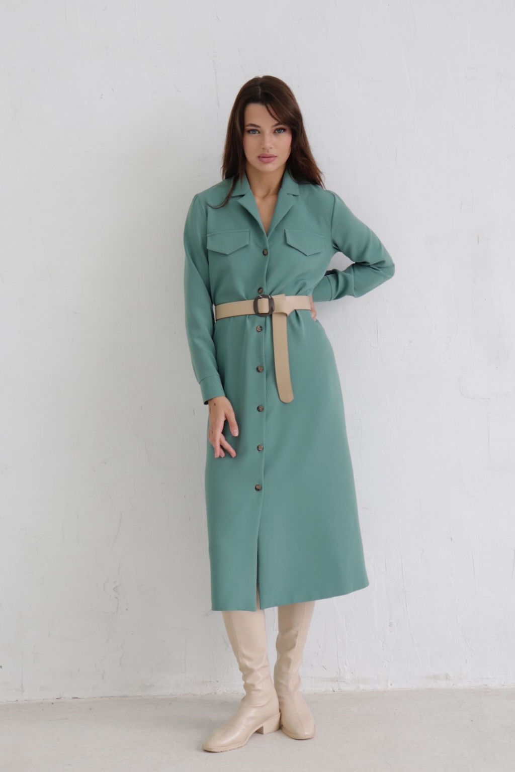 Платье-рубашка с английским воротником - Martichelli фото 72