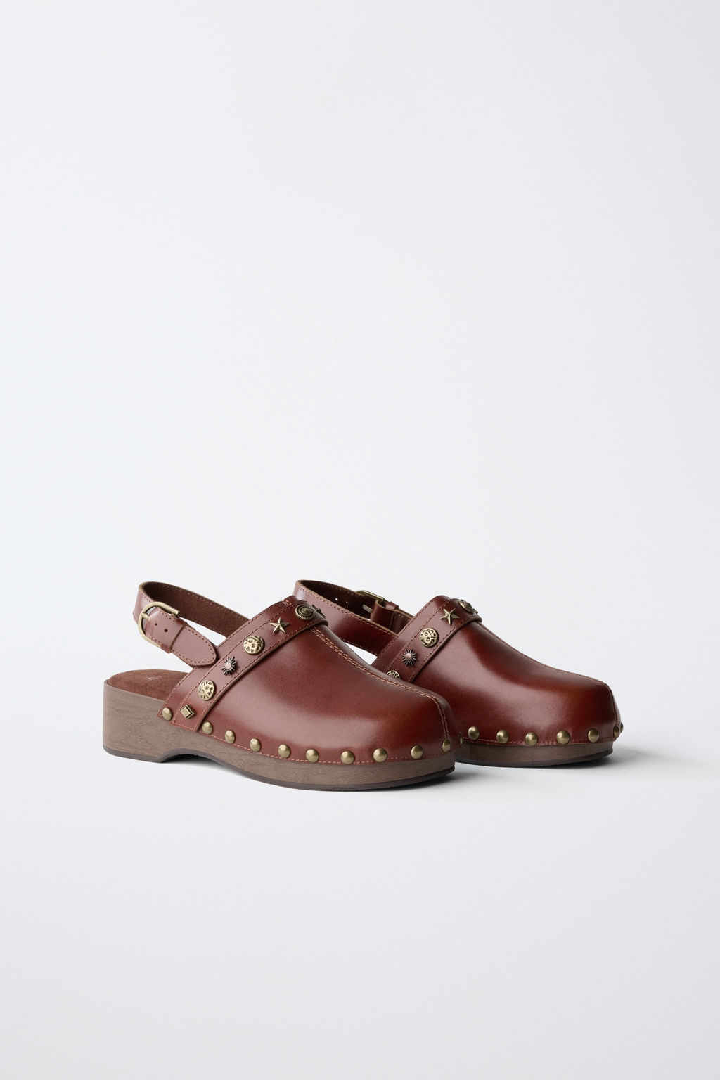 ZUECO TACHAS PIEL / Marr?n - Zara фото 2