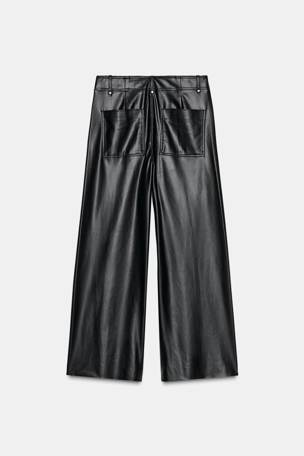 ZW COLLECTION TAILORED WIDE-LEG LEATHER-EFFECT TROUSERS - Zara фото 6