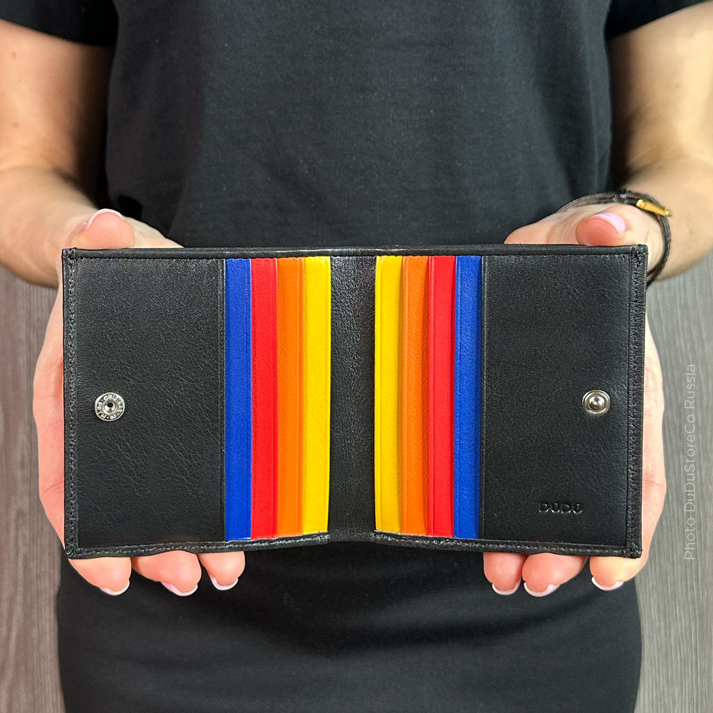 Итальянский кожаный кошелек DuDu серии Flavio | черный