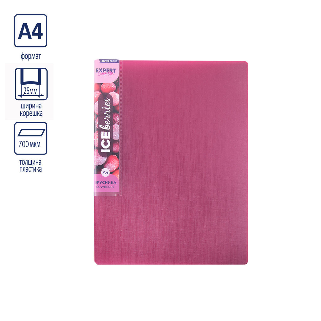 Expert Complete Trend ICEberries Папка на 2 О-кольцах A4 700 мкм 25 мм лён 1 шт. d - 20 мм лёд EC21132004