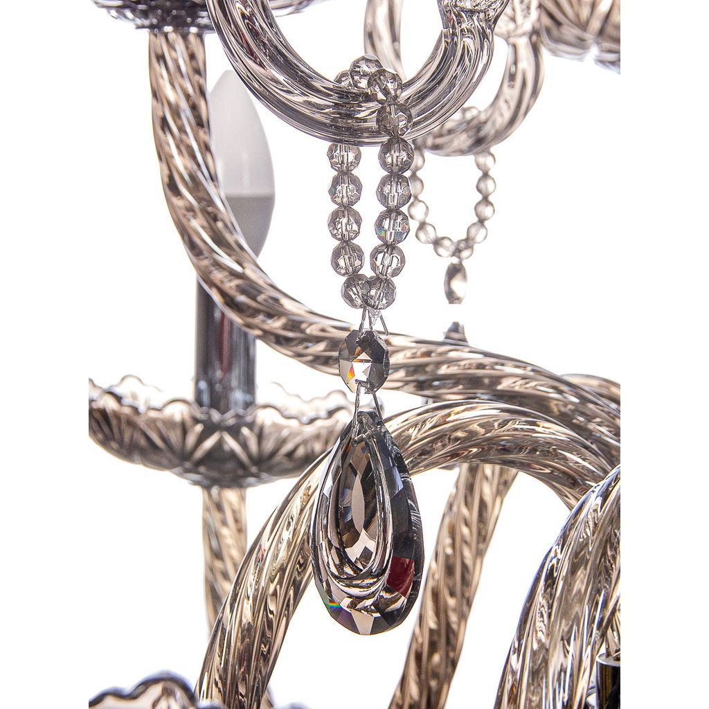 Люстра подвесная в стиле барокко "Alfa Mobili" 12*40Вт Е14 ZF-8206-8+4 со стеклянными основаниями