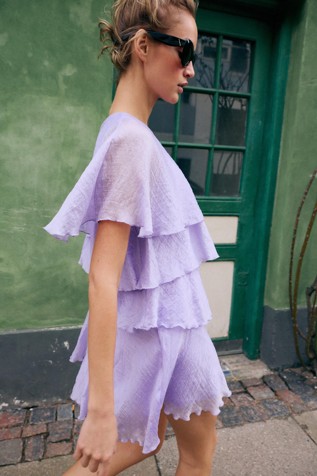 VESTIDO MINI VOLANTES / Lila claro - Zara фото 4
