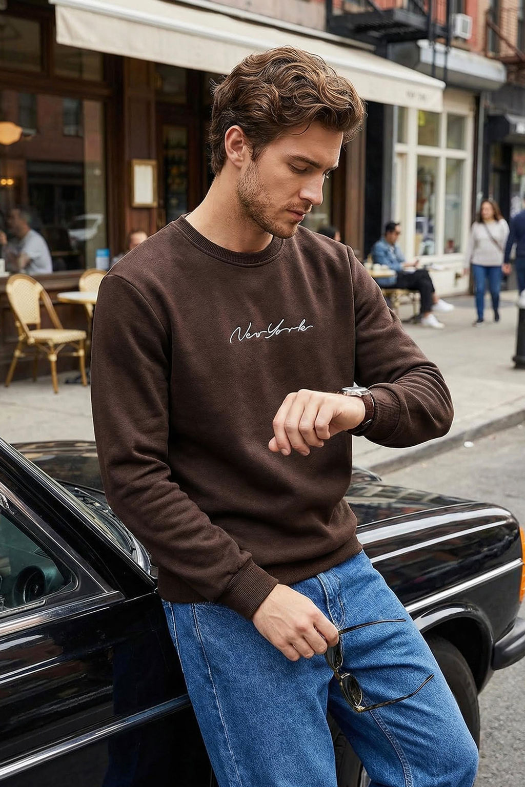 TRENDYOL MAN Siyah %100 Pamuk Regular/Normal Kesim Nak?sl? Ici Polarl?/S?cak Tutan Sweatshirt TMNAW23SW00481 - Trendyolmilla фото 21