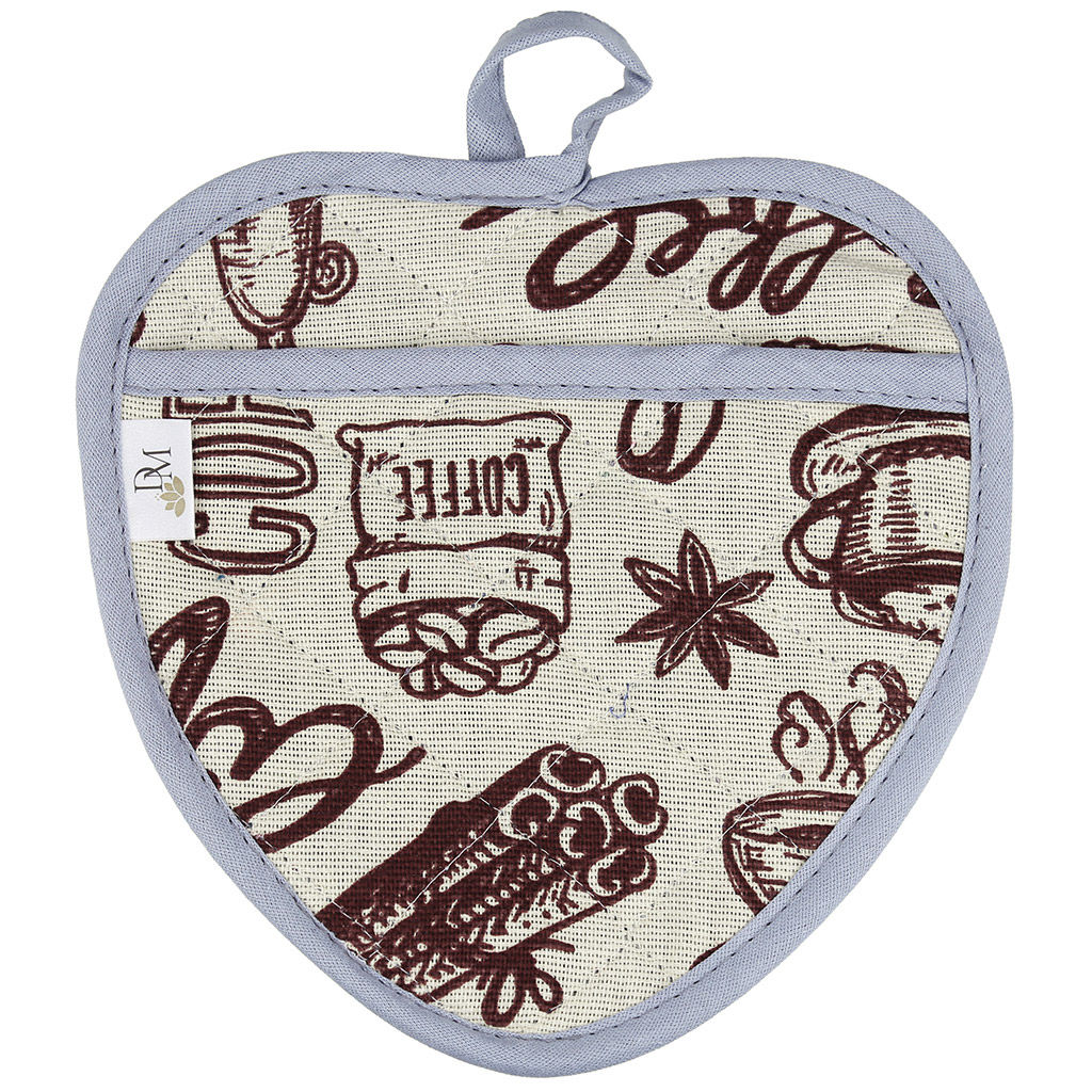 Прихватка с запахом 20х20см Эспрессо, вид 1/1, форма Клубника, рогожка 171г/м2, хлопок 100%, наполнитель - ватин 280г/м2, на пластмассовом подвесе, Домашняя мода (Россия)  фото 2