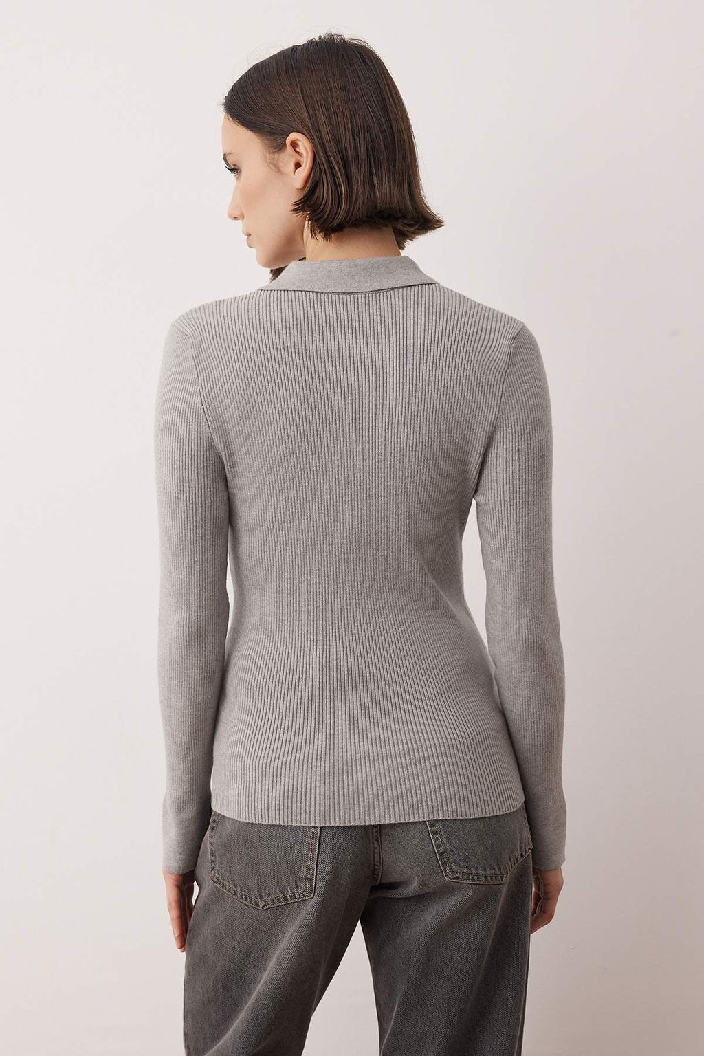 Wardrobe Essentials Gri Premium Iplik Polo Yaka Triko H?rka | TWOAW26HI00225