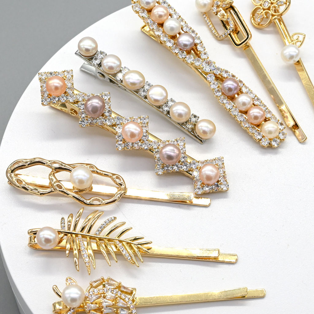 Заколка для волос с жемчугом 6*50мм