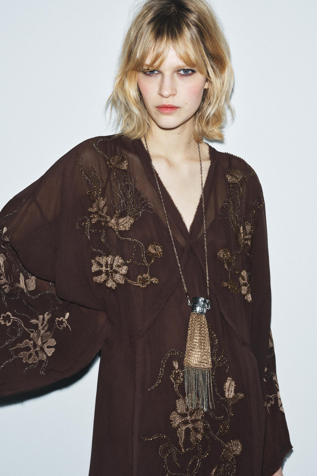 ZW COLLECTION LIMITED EDITION EMBROIDERED DRESS WITH BEADS - Zara фото 2