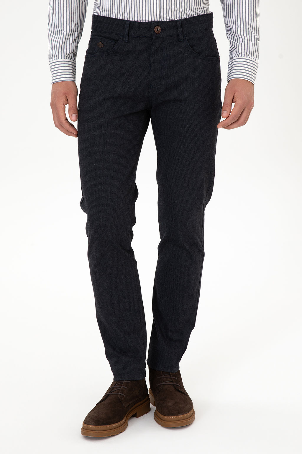Erkek Lacivert Slim Fit Kanvas / Chino Pantolon - U.s. polo assn фото 8