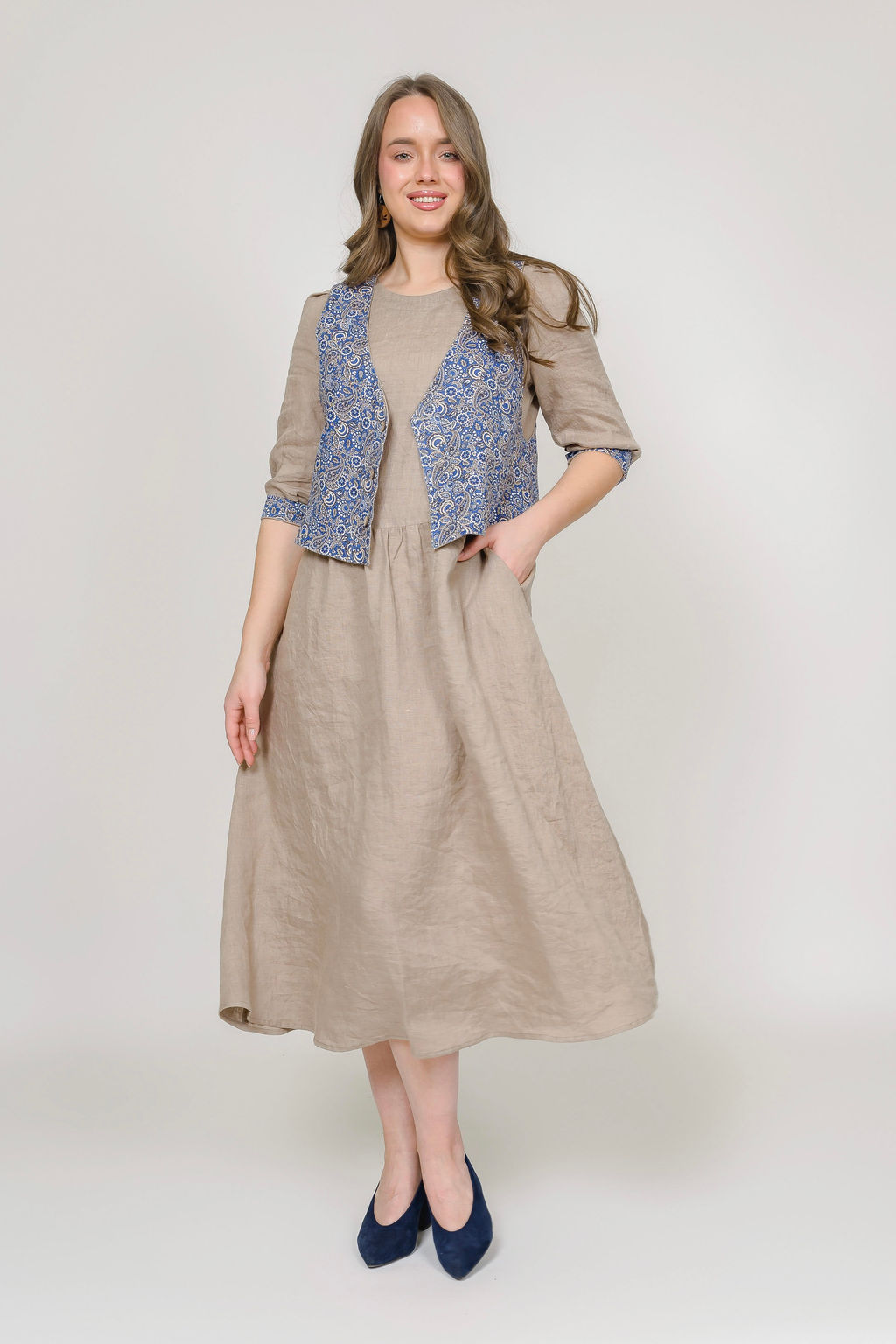 Двухсторонний жилет 100% лен