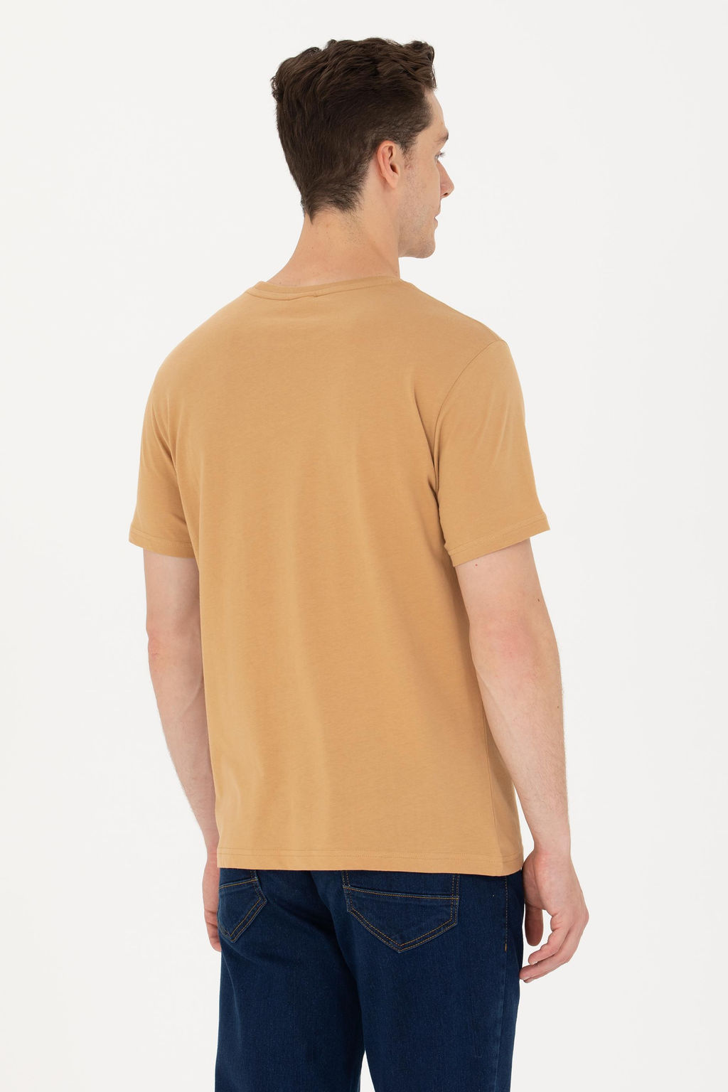 Футболка U.S. Polo Assn Camel Basic с круглым вырезом из хлопка  фото 12