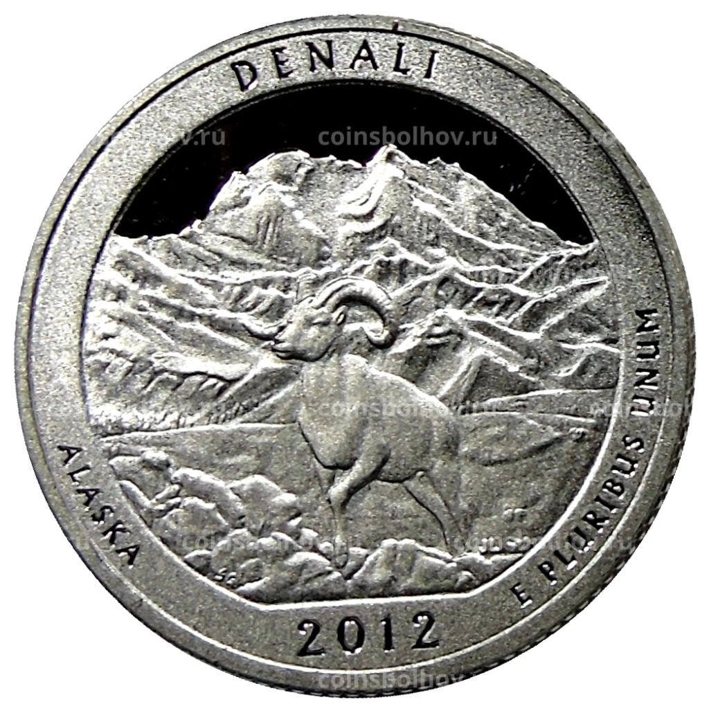 Монета 1/4 доллара (25 центов) 2012 года S США Национальные парки № 15 Денали
