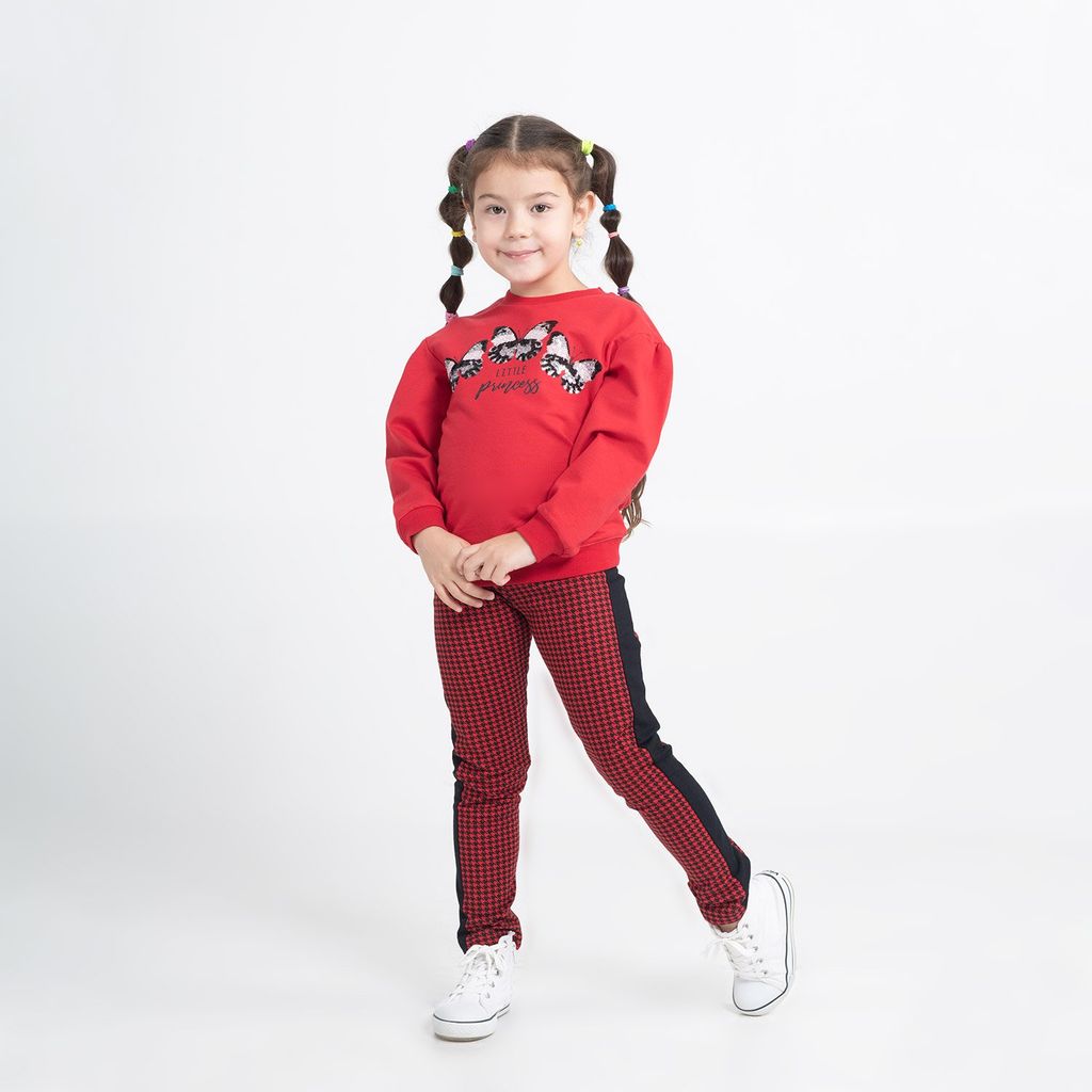 CRB wear/CWKG 70111-26-290 Брюки для девочки, красный-черный/Ex.Cherubino  фото 3