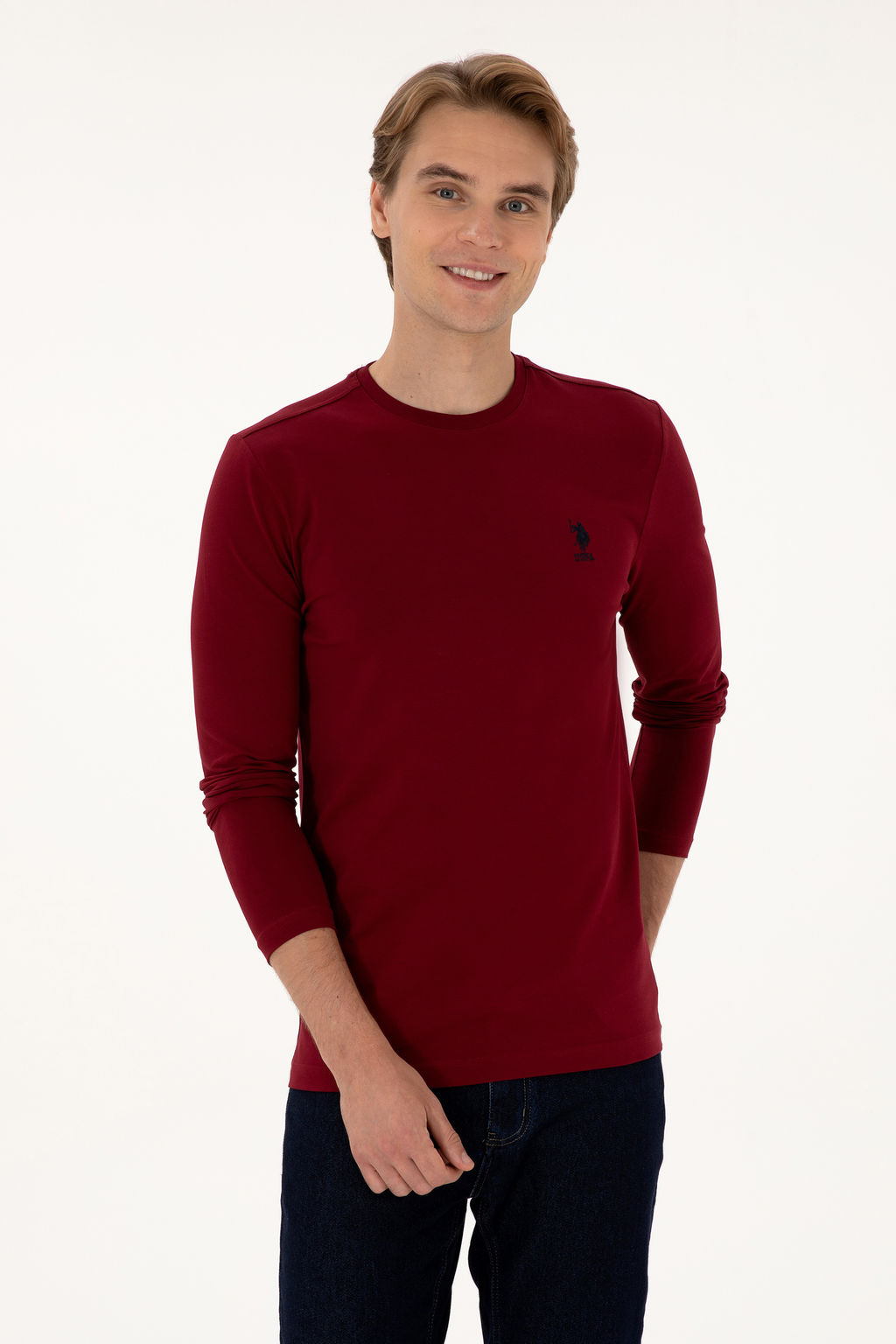 Erkek Bordo Basic Sweatshirt Sepette S_rpriz _ndirim - U.s. polo assn фото 8