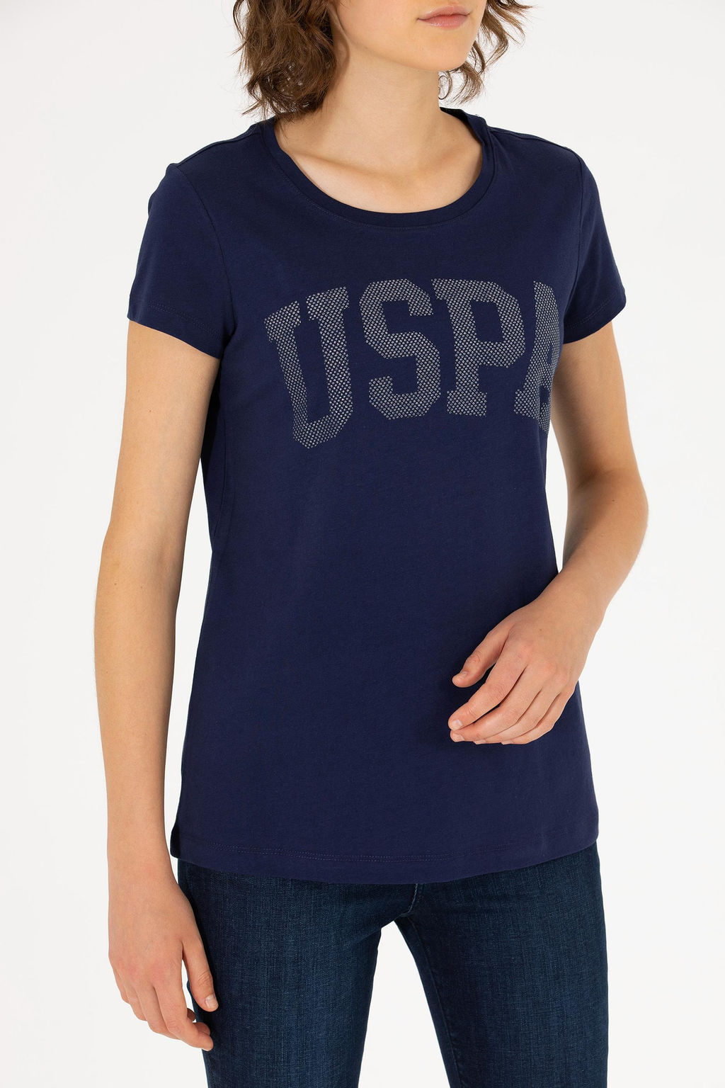 U. S. Polo Assn Женская базовая футболка темно-синего цвета с круглым вырезом - U.s. polo assn фото 20
