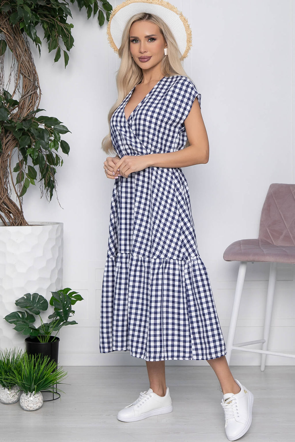 Платье Коста-Рика темно-синее в клетку П10449 - Lt collection фото 4