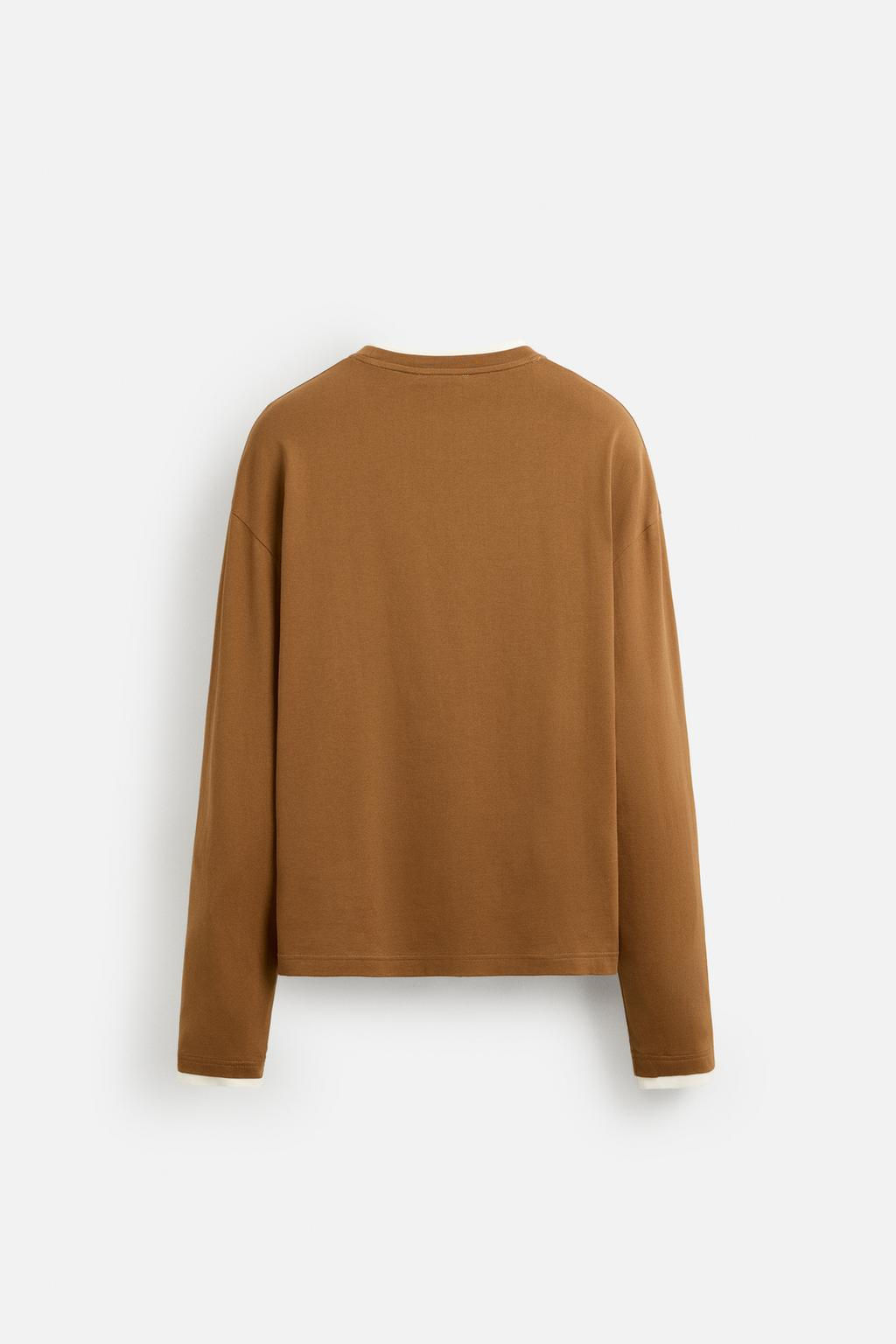 LIMITED EDITION CONTRAST NECK T-SHIRT - Zara фото 17