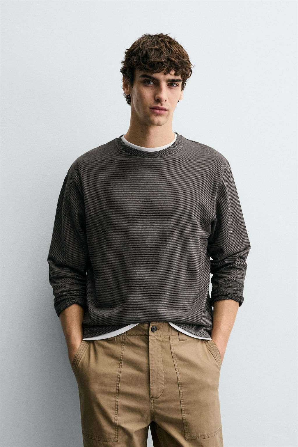 STRIPED LONG SLEEVE T-SHIRT - Zara фото 2