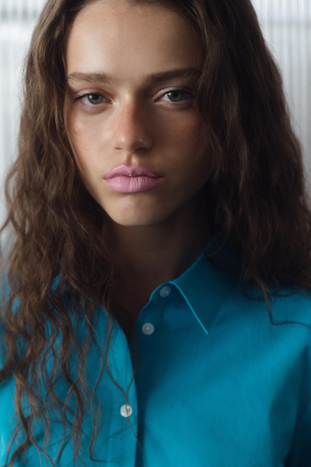 CAMISA ENTALLADA TAFET?N / Azul el?ctrico - Zara фото 5