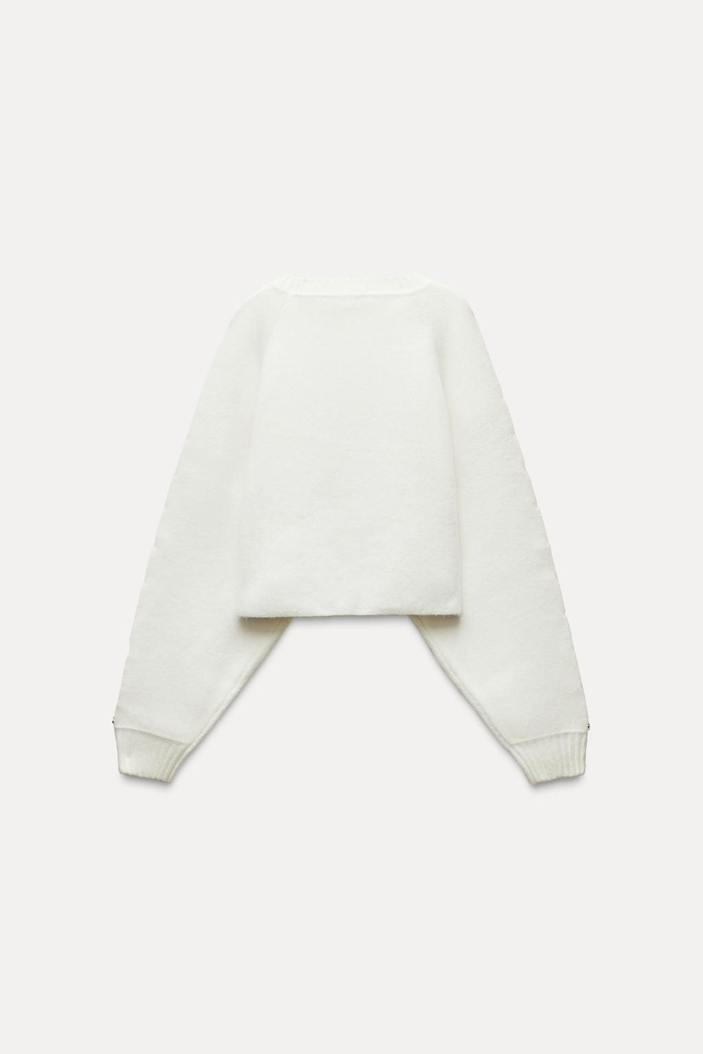 KNITTED SWEATER WITH BALL DETAIL - Zara фото 4