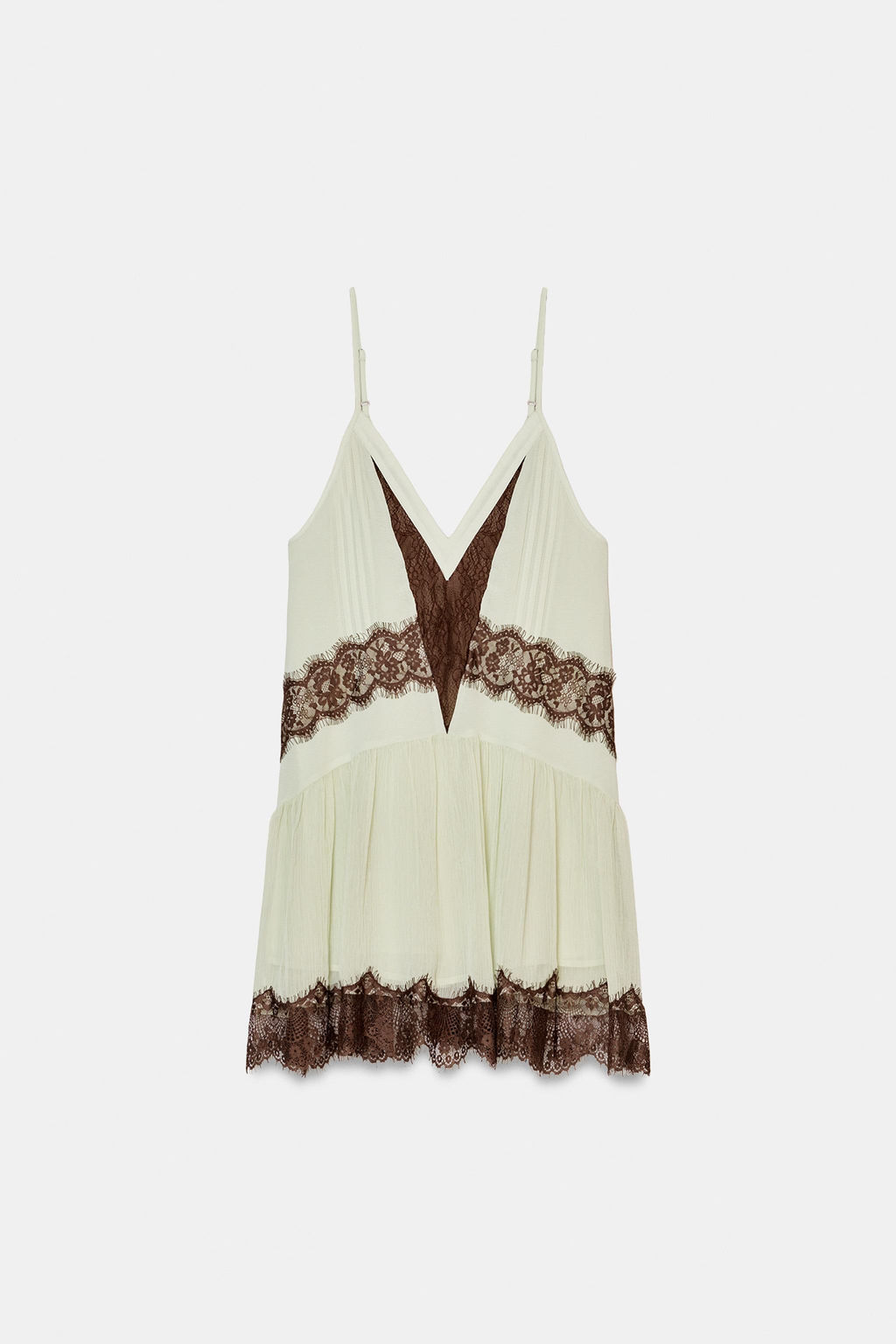 SHORT DRESS WITH CONTRAST LACE - Zara фото 17