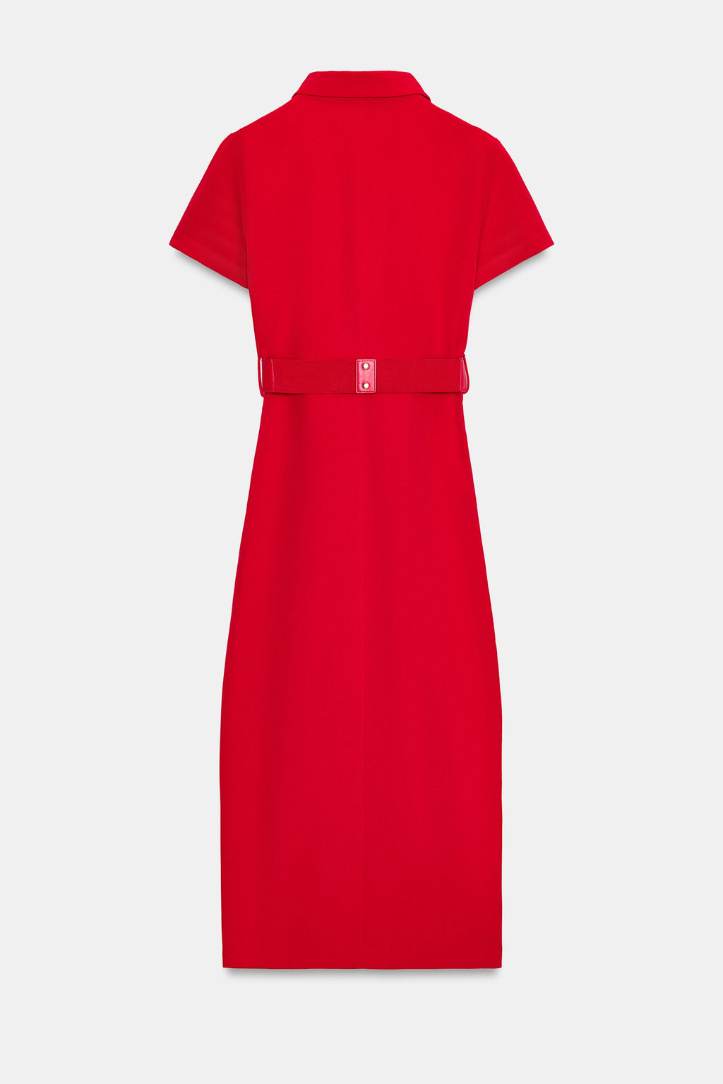 VESTIDO MIDI CINTUR?N / Rojo - Zara фото 8