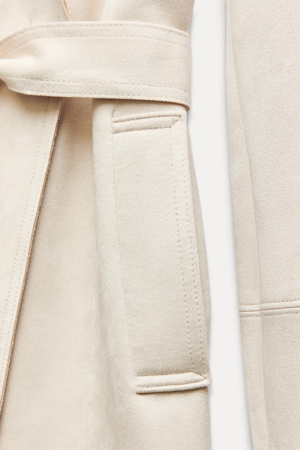 FAUX SUEDE TRENCH COAT - Zara фото 10