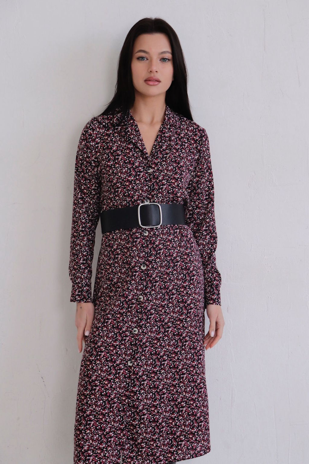 Платье-рубашка с английским воротником принт - Martichelli фото 309