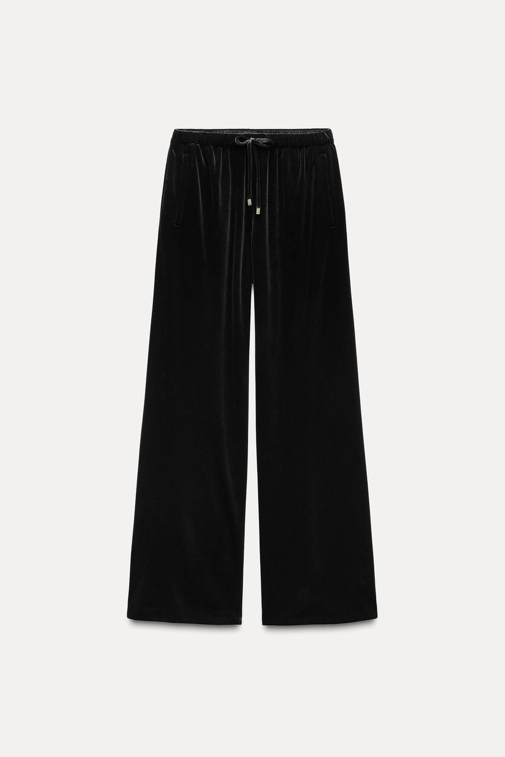 WIDE VELVET TROUSERS - Zara фото 5