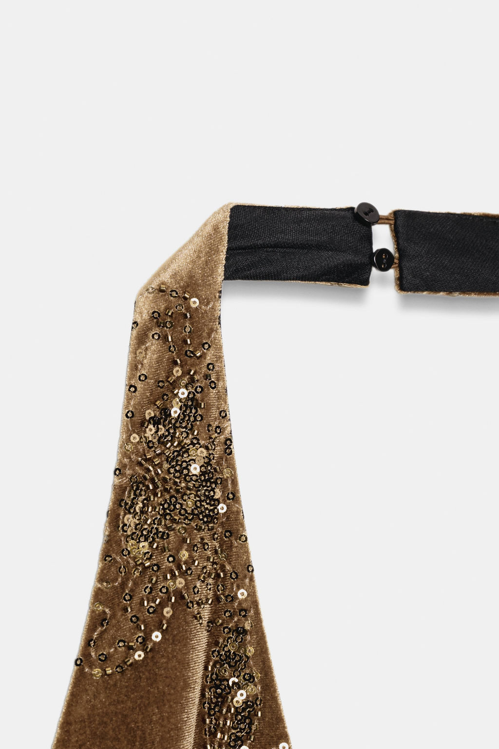 SEQUINNED VELVET HALTER MIDI DRESS - Zara фото 8