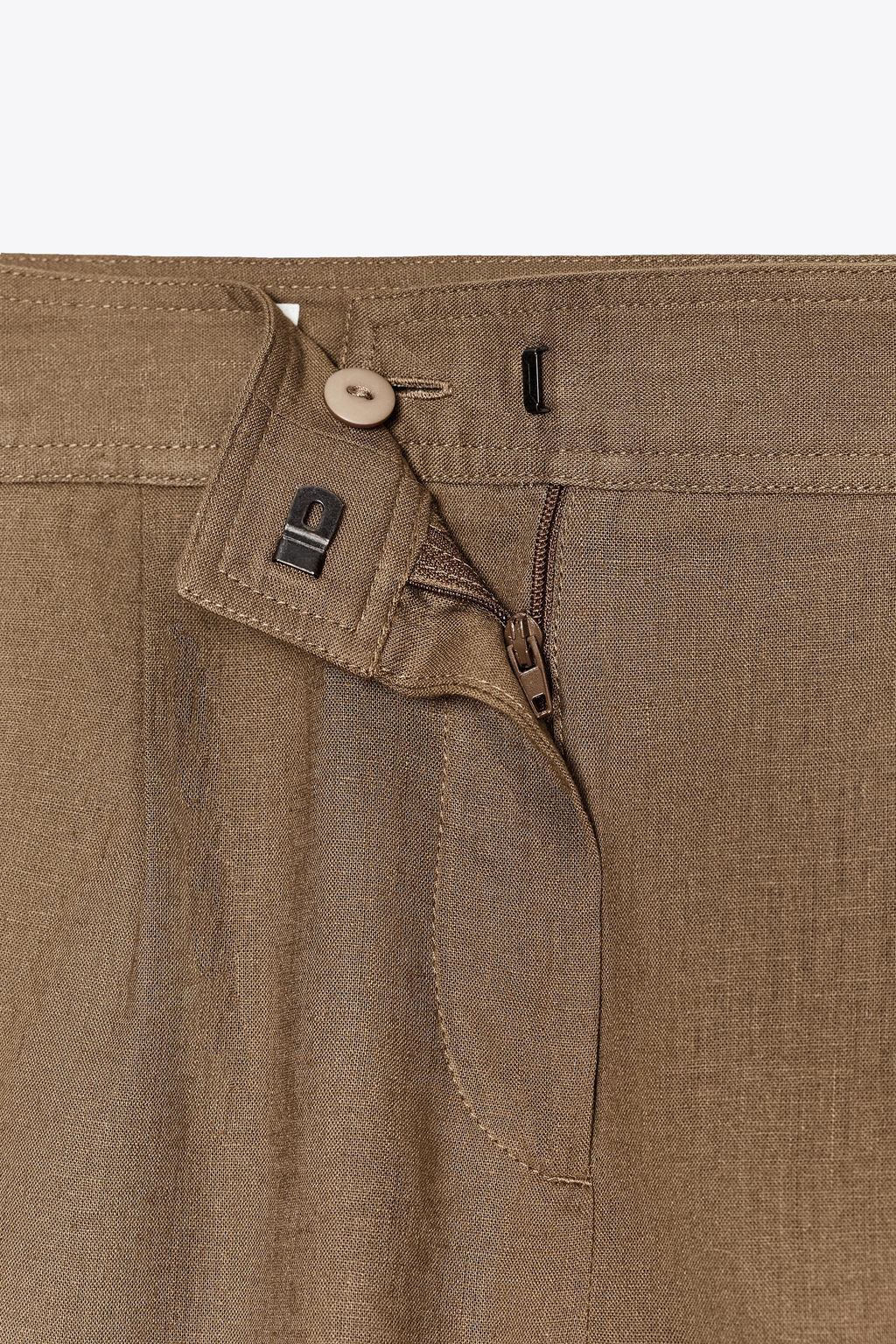 LINEN BLEND PLEATED BERMUDA SHORTS - Zara фото 8