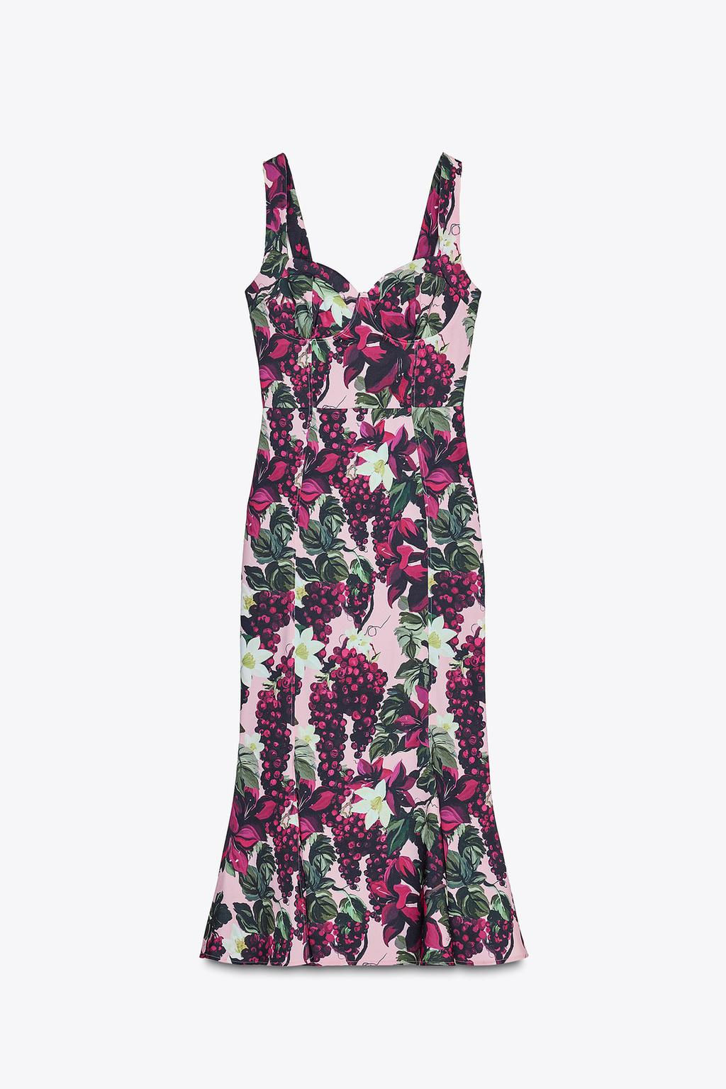 FLORAL GODET DRESS - Zara фото 8