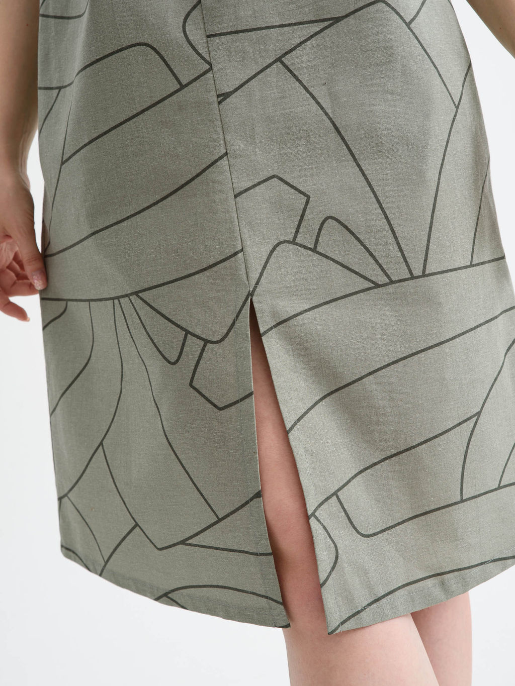 Платье Оптима Мелодия из полульна хаки фото 5