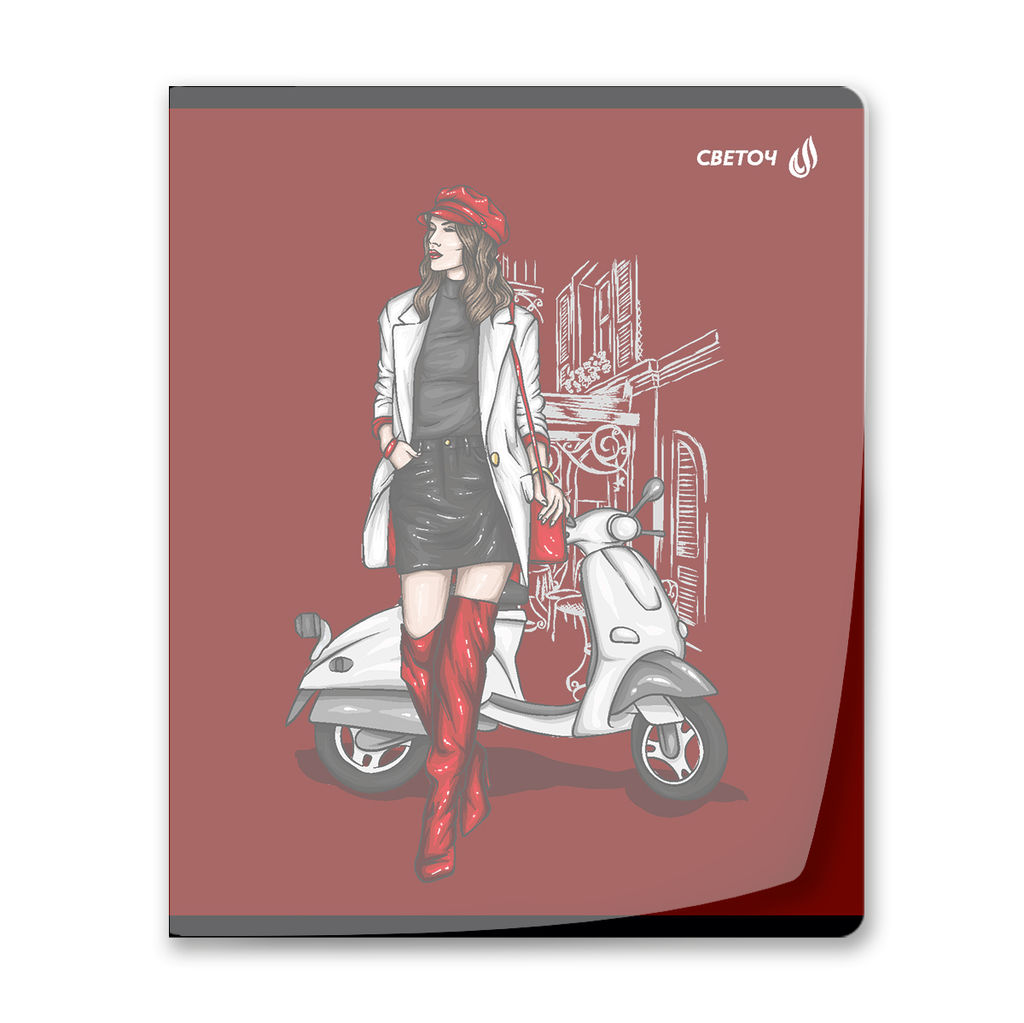 Светоч Т197 Тетрадь общая с пластик. прозр. обложкой 180 мкм., цвет.запечат.титул лист A5 48 л. на скобе 65 г/кв.м , белизна 100 % 10 шт. клетка 01498 Девочки Online  фото 5