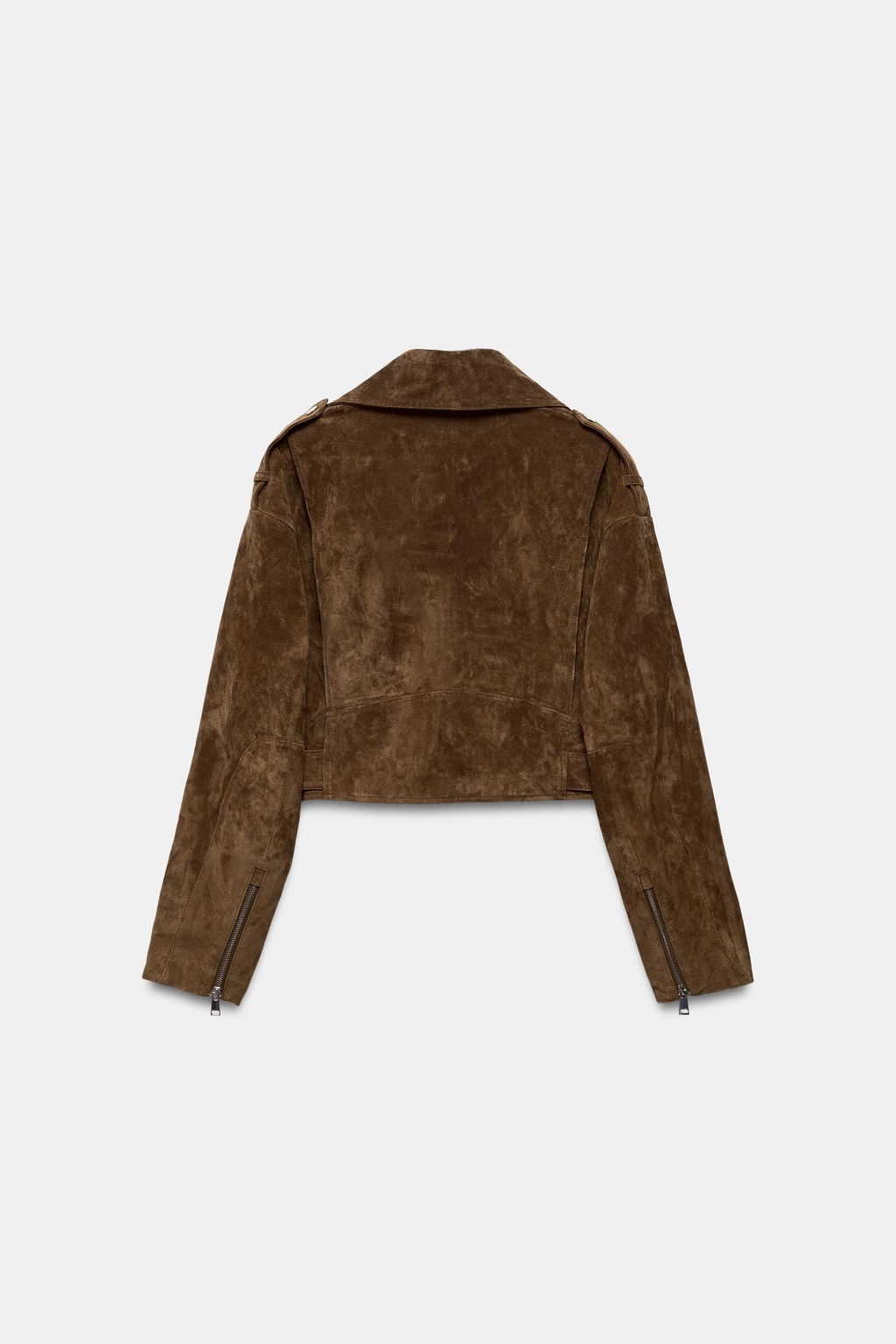 CAZADORA CORTA 100% PIEL ANTE CINTUR?N / Tabaco - Zara фото 4