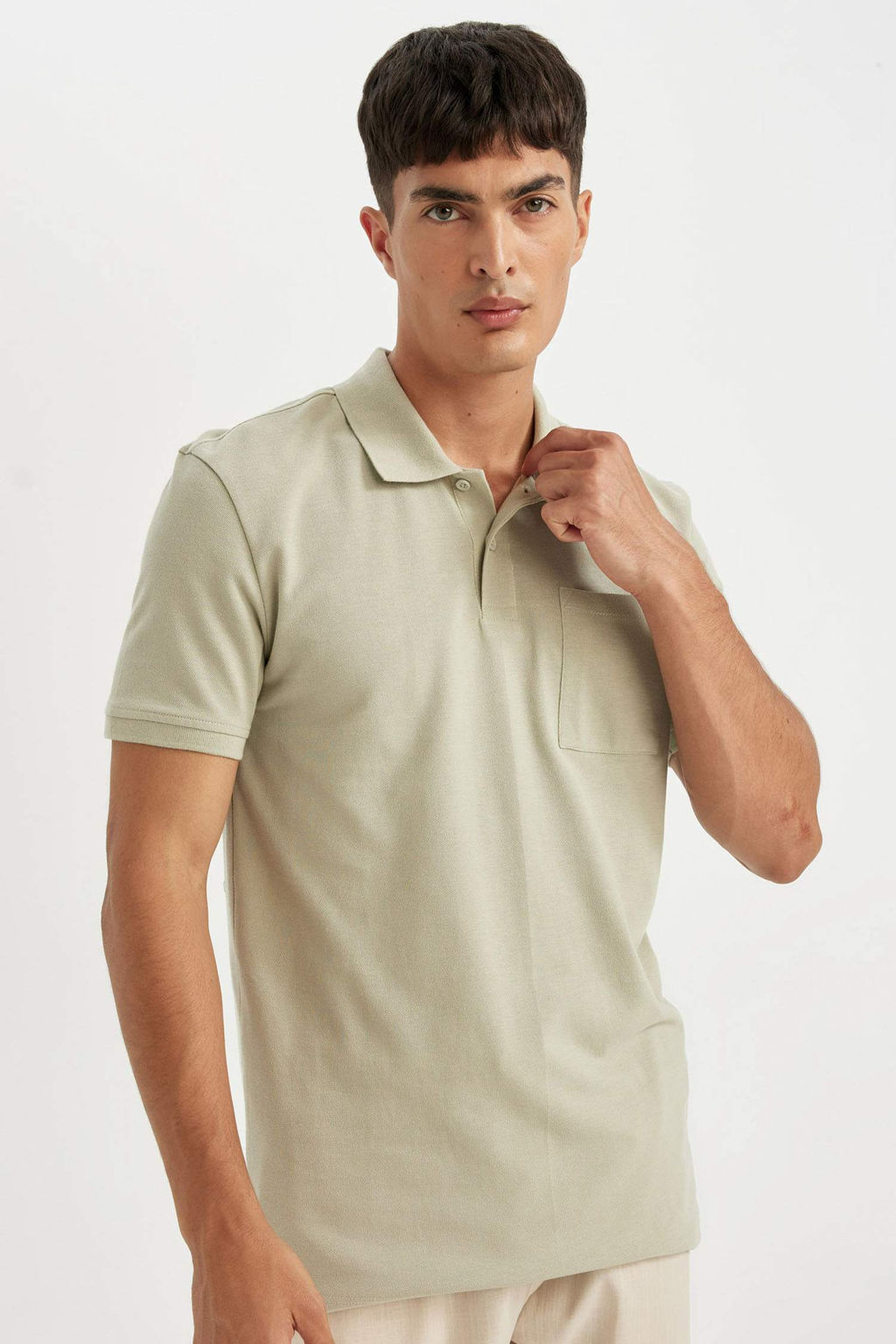 New Regular Fit K?sa Kollu Pike Basic Duz Polo Tisort - Defacto фото 13