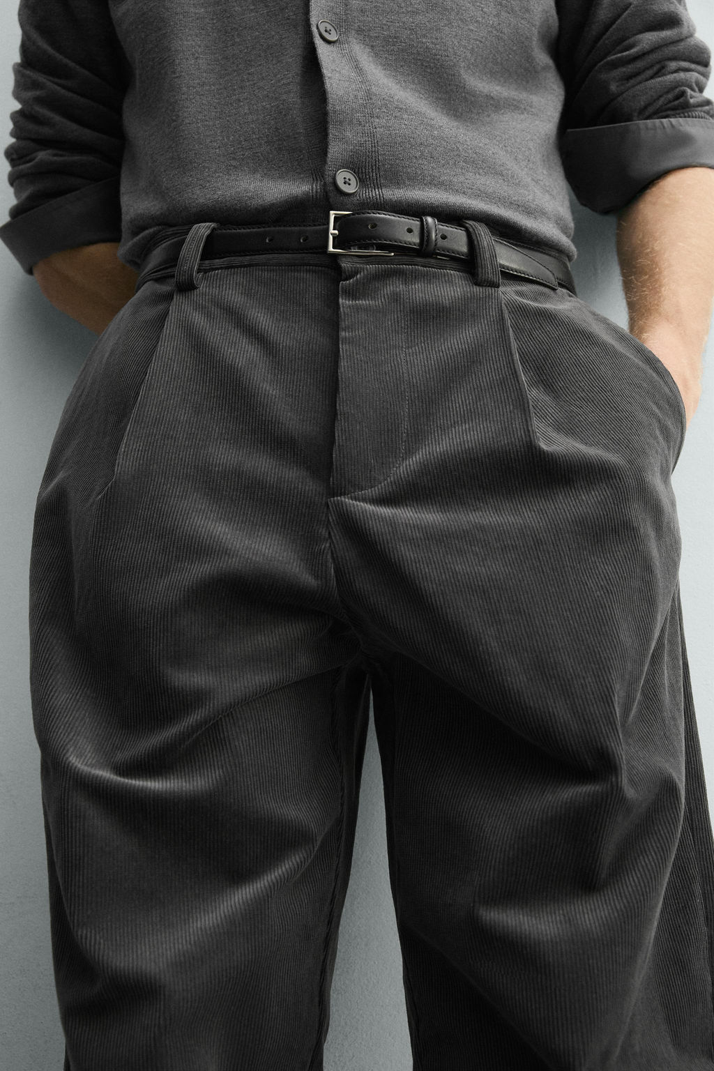 CORDUROY PLEATED TROUSERS - Zara фото 5