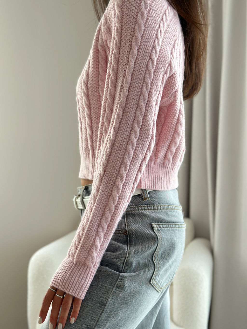 Кроп-свитер Эми (розовый) One Size - Nadi bordo фото 3