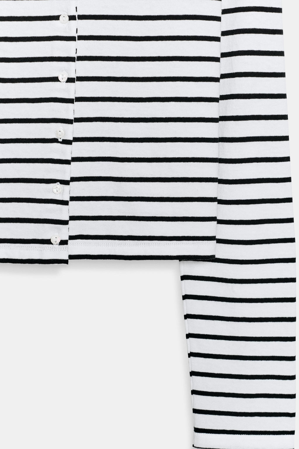CAMISETA ALGOD?N 100% BOTONES / rayas - Zara фото 7