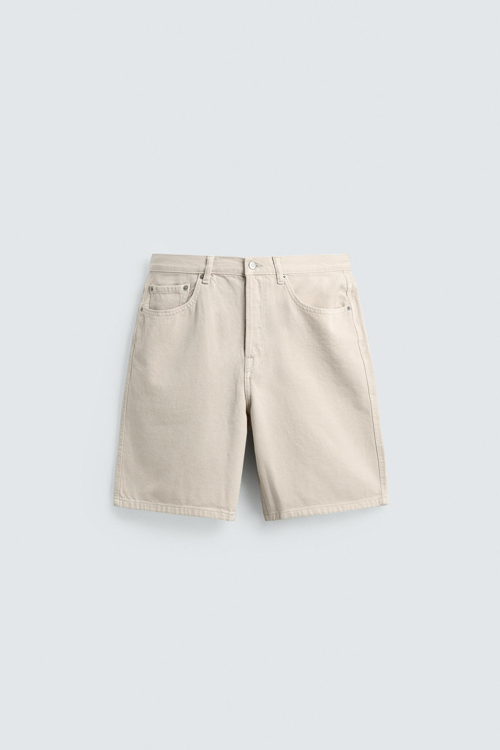 BERMUDA DENIM STRAIGHT FIT / Blanco roto