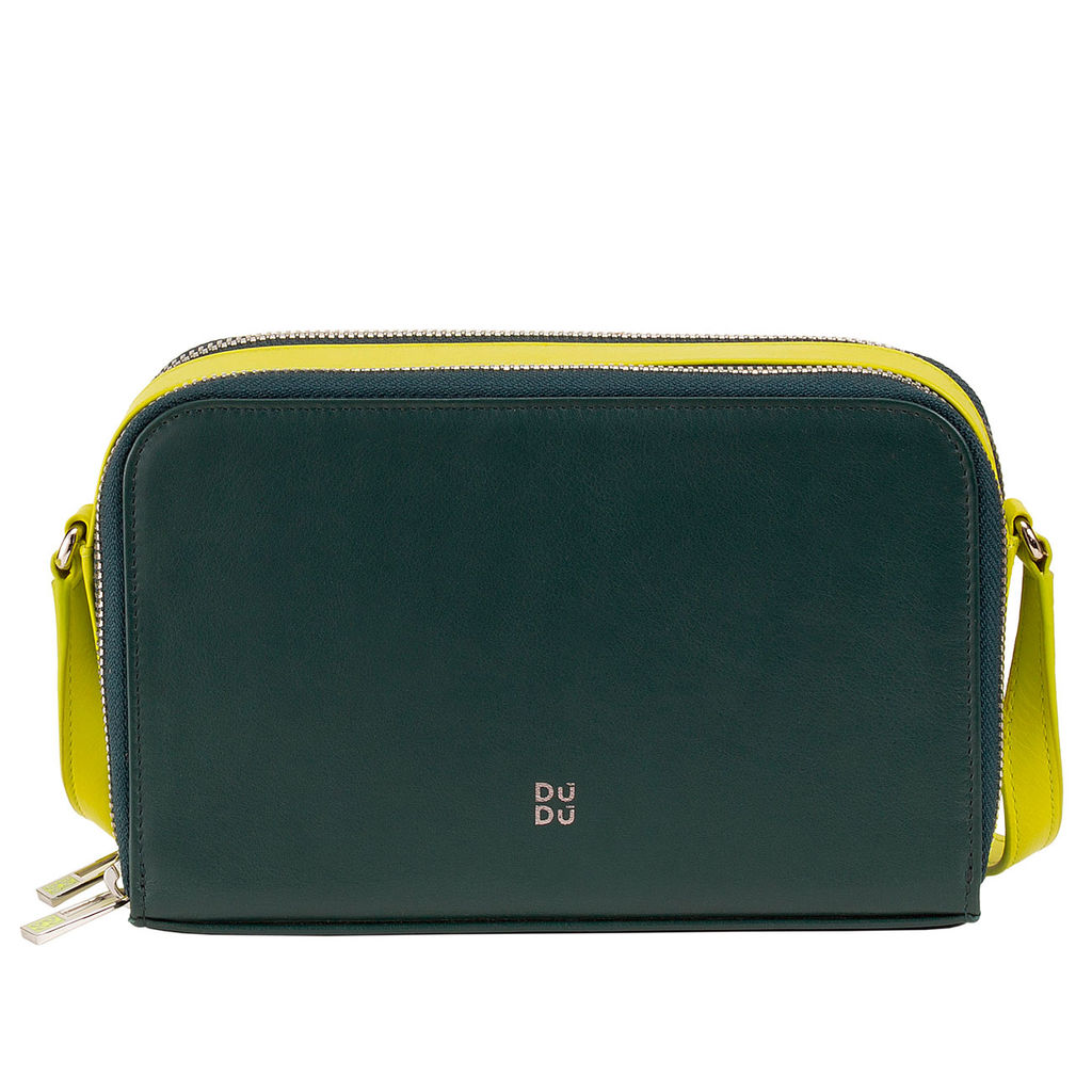 Итальянская женская сумка кросс-боди DuDu Bags серии Ines | зеленый пэчворк - Dudubags фото 2