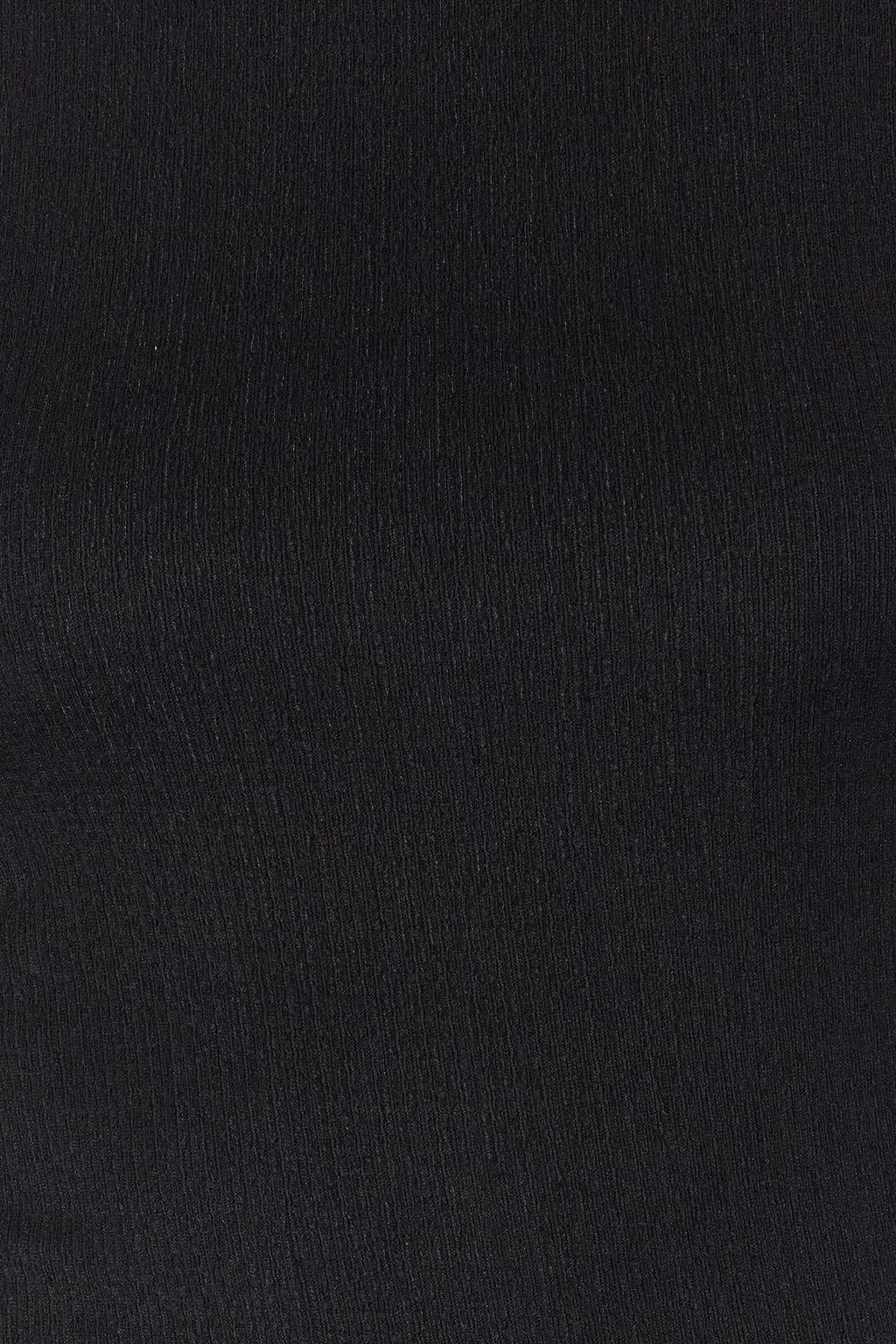 TRENDYOLMILLA Siyah Fitted/Vucuda Oturan Bisiklet Yaka Burumcuk/Dokulu Orme Atlet TWOSS22AL00075  фото 5