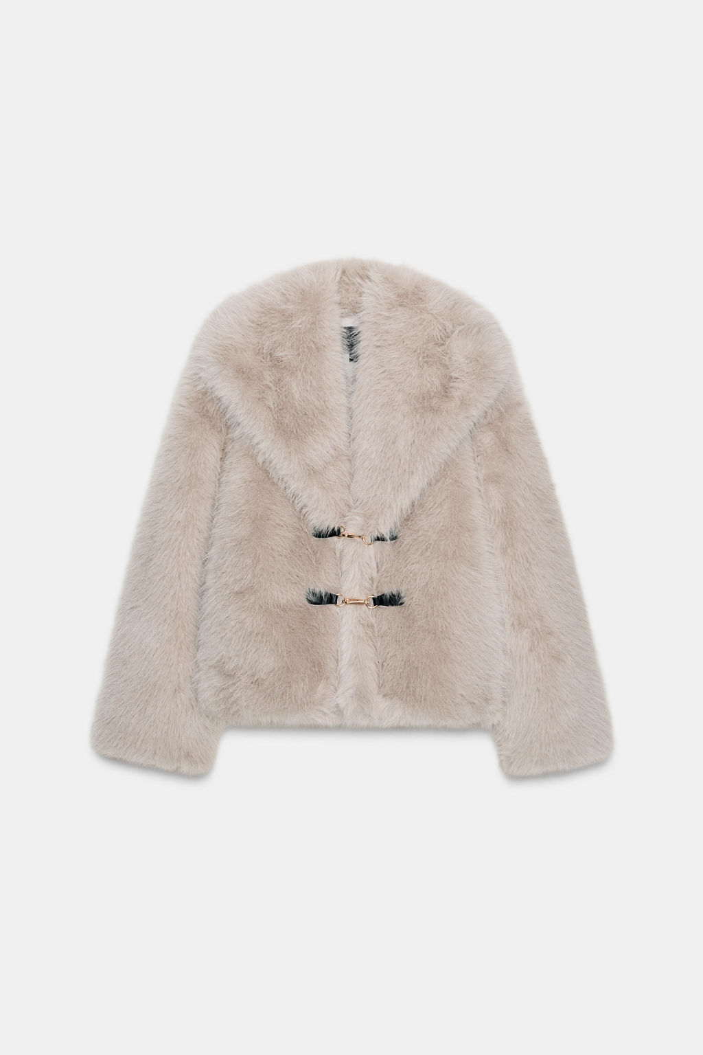 SHORT FAUX FUR COAT WITH TOGGLES - Zara фото 7