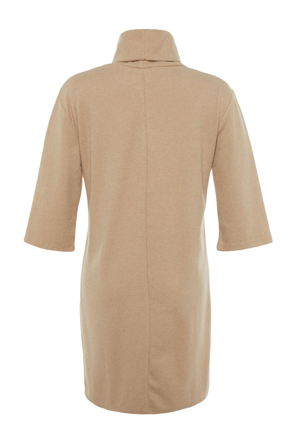 Vizon Bal?kc? Yaka Shift/Duz Mini Selanik Uzun Kollu Orme Elbise TWOAW20EL1110