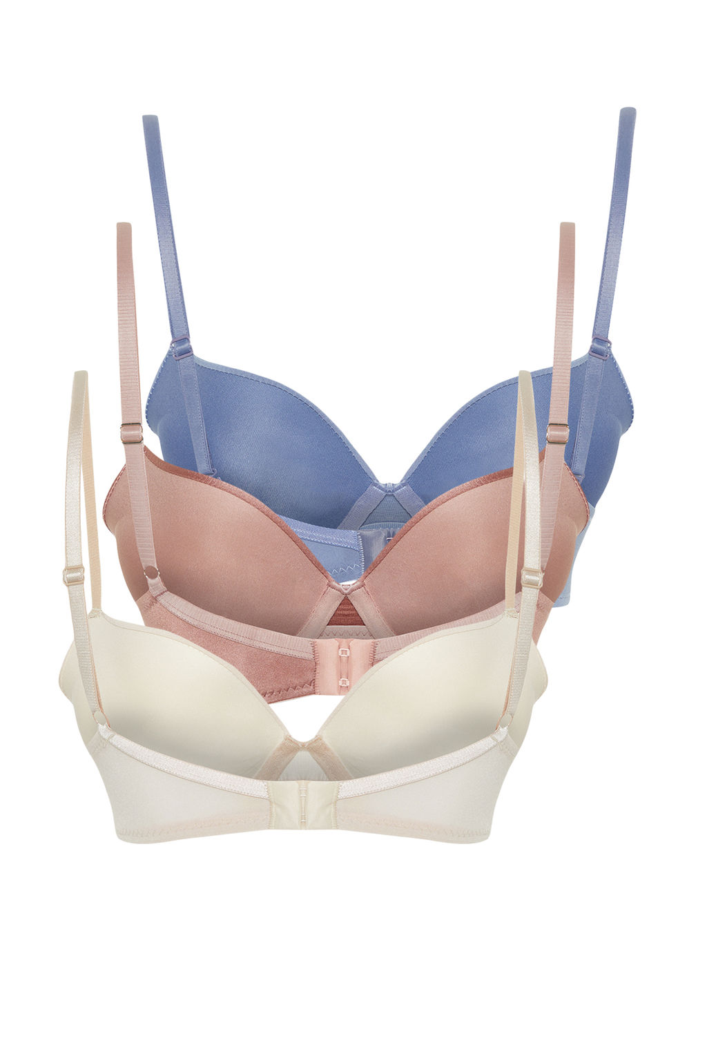 Trendyolmilla Kahverengi-Cok Renkli 3lu Paket Micro Ip Ask?l? Dolgulu/Push-Up Orme Sutyen THMSS24SU00053 фото 10