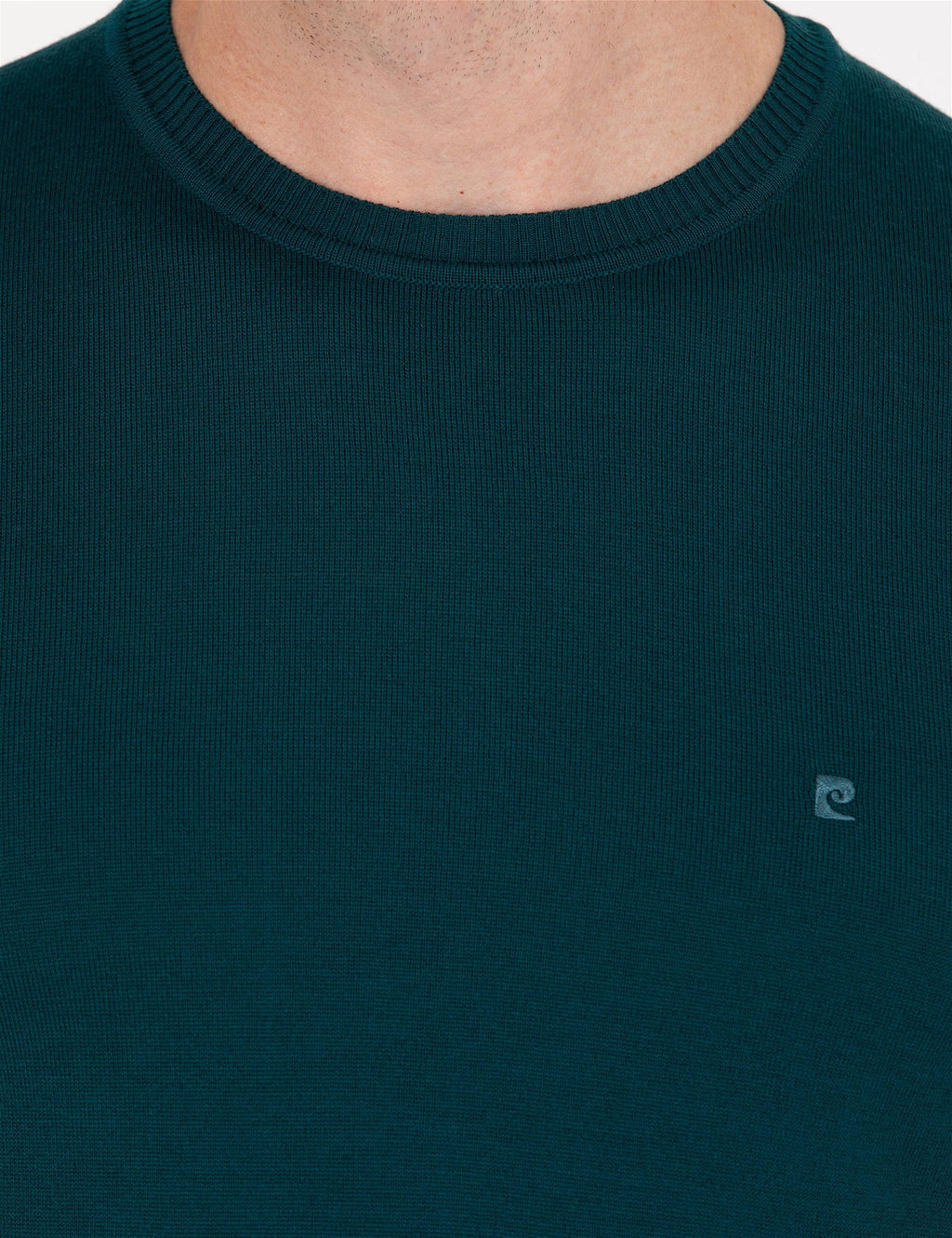 Ye_il Slim Fit Bisiklet Yaka Y_n Kar___ml_ Basic Triko Kazak - Pierre cardin фото 7